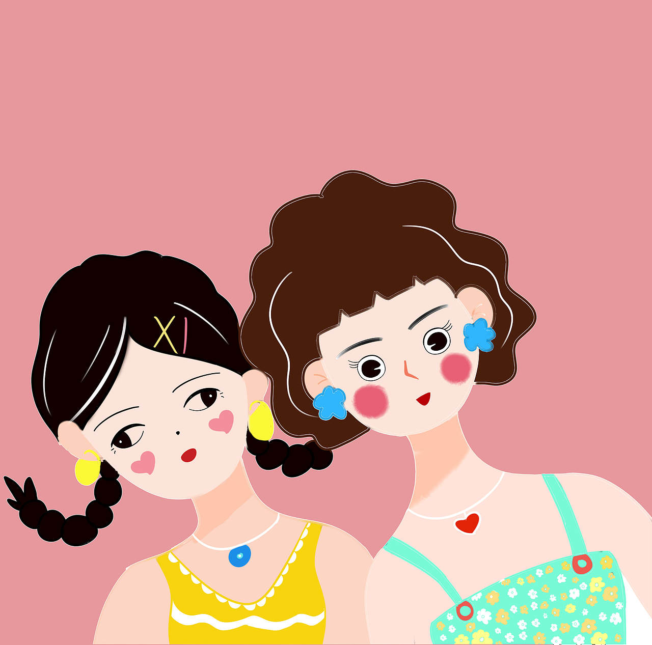 闺蜜头像（图ZMzAwMTkwNTY4） - 创作习作 - 站酷设计师原弯弯原创素材 - 站酷ZCOOL