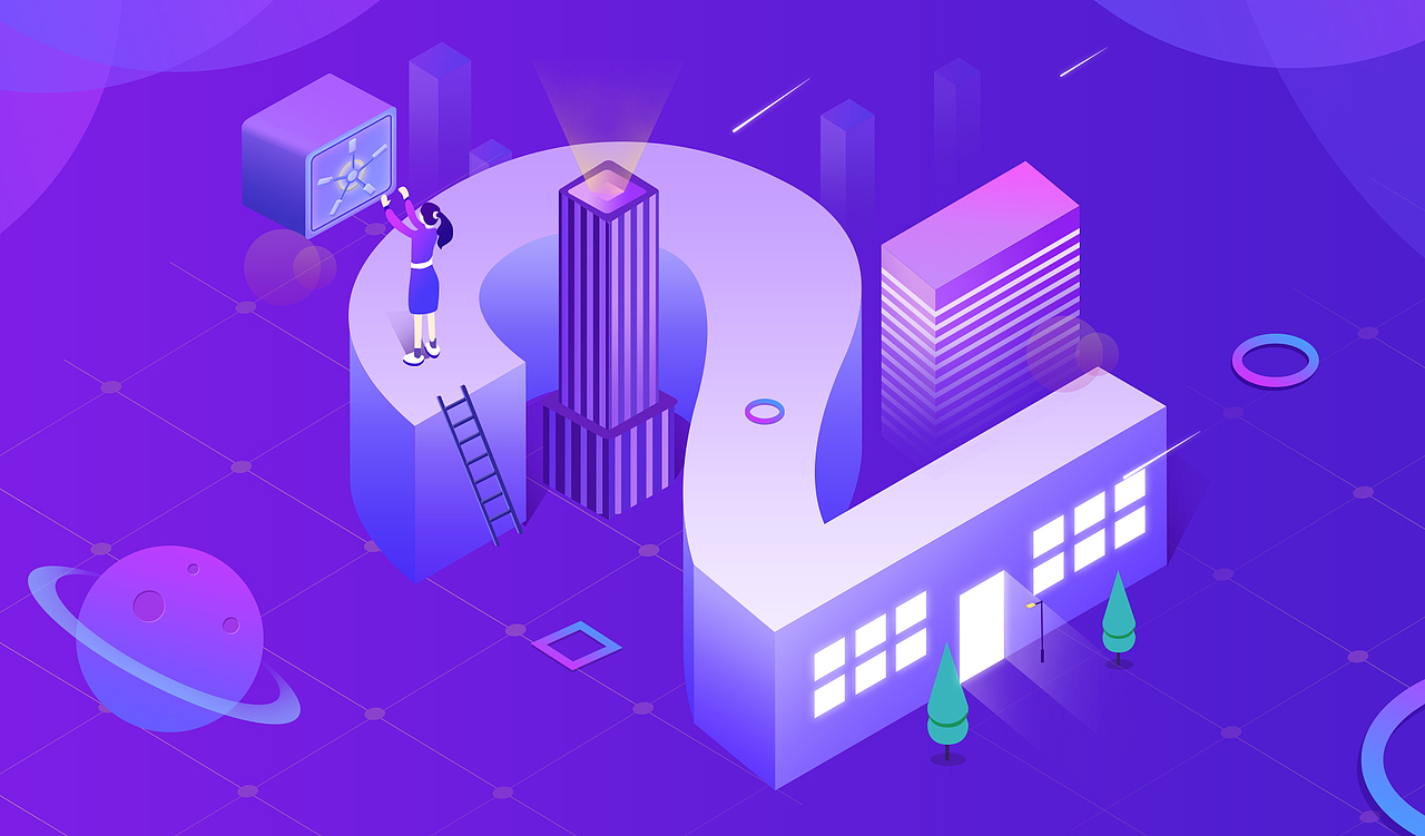 2.5d数字场景插画