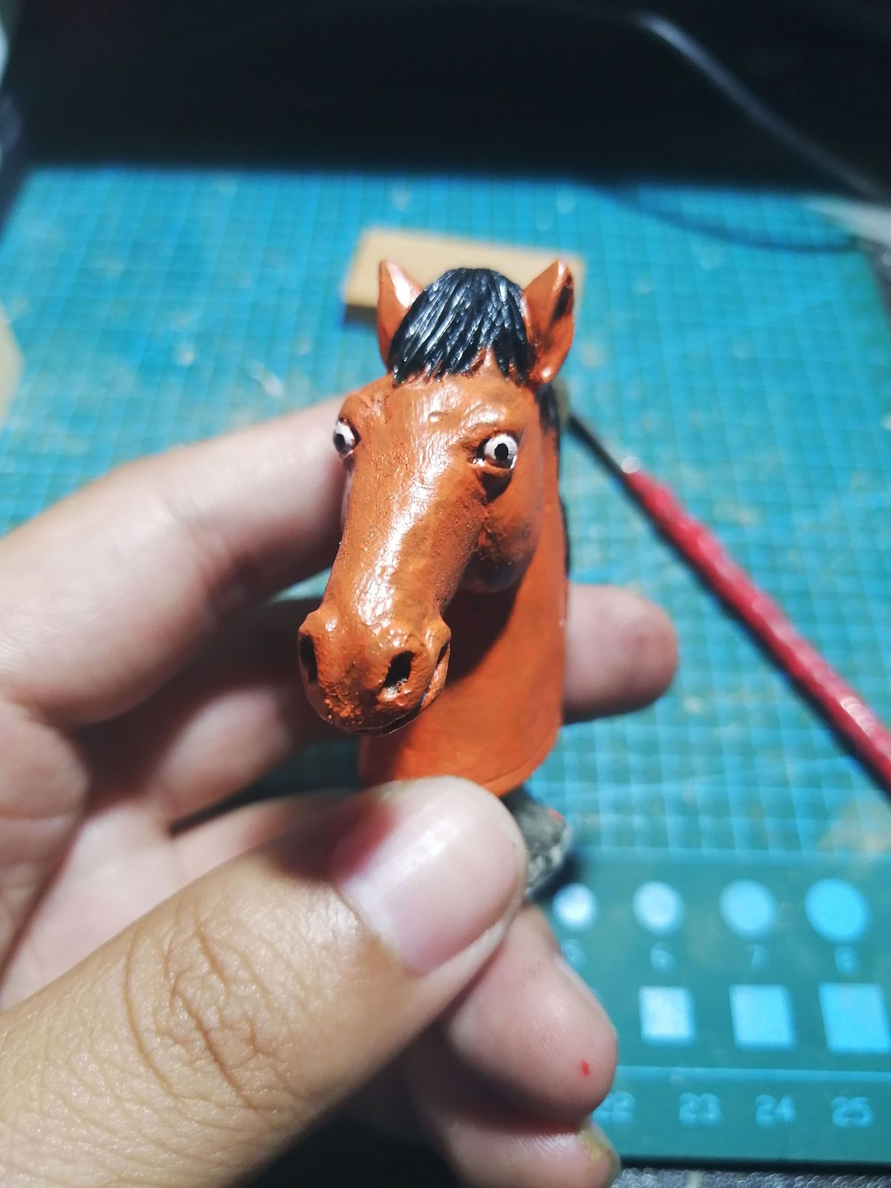 塑新斋潘纪坤彩塑泥塑马头horseman