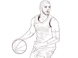 克里斯保罗线稿练习#nba
