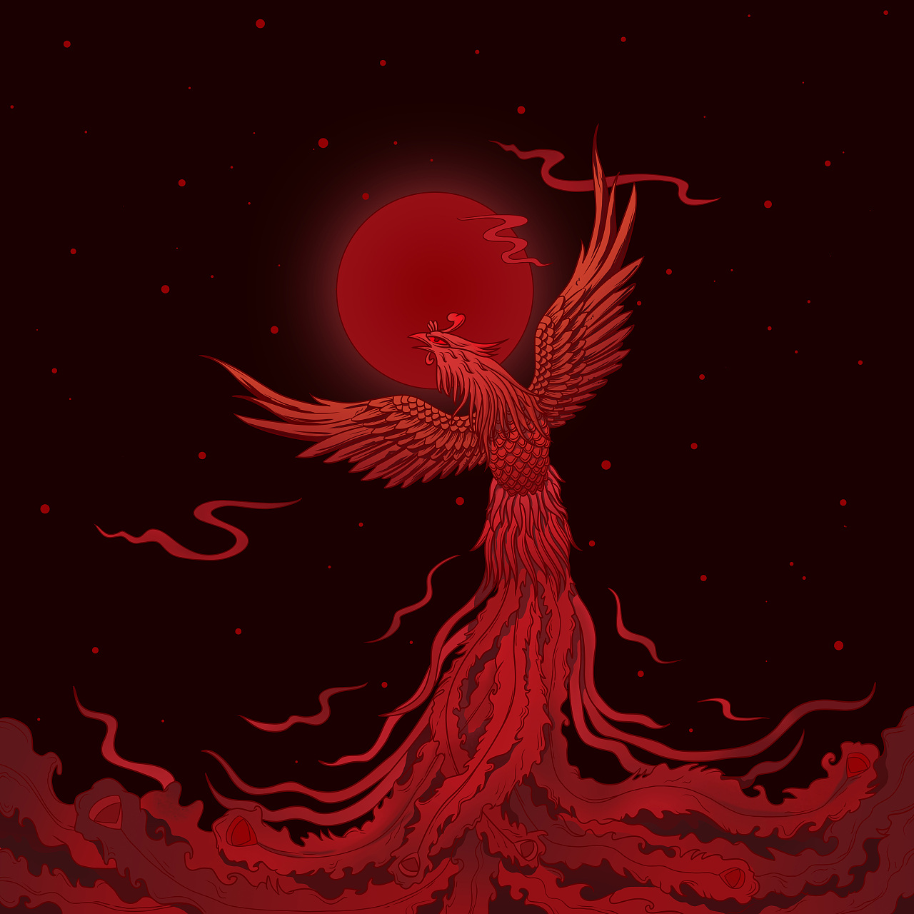 天之四灵（图ZMjU5MTgxMDI4） - 商业插画 - 站酷设计师如虎添翼包装插画原创素材 - 站酷ZCOOL