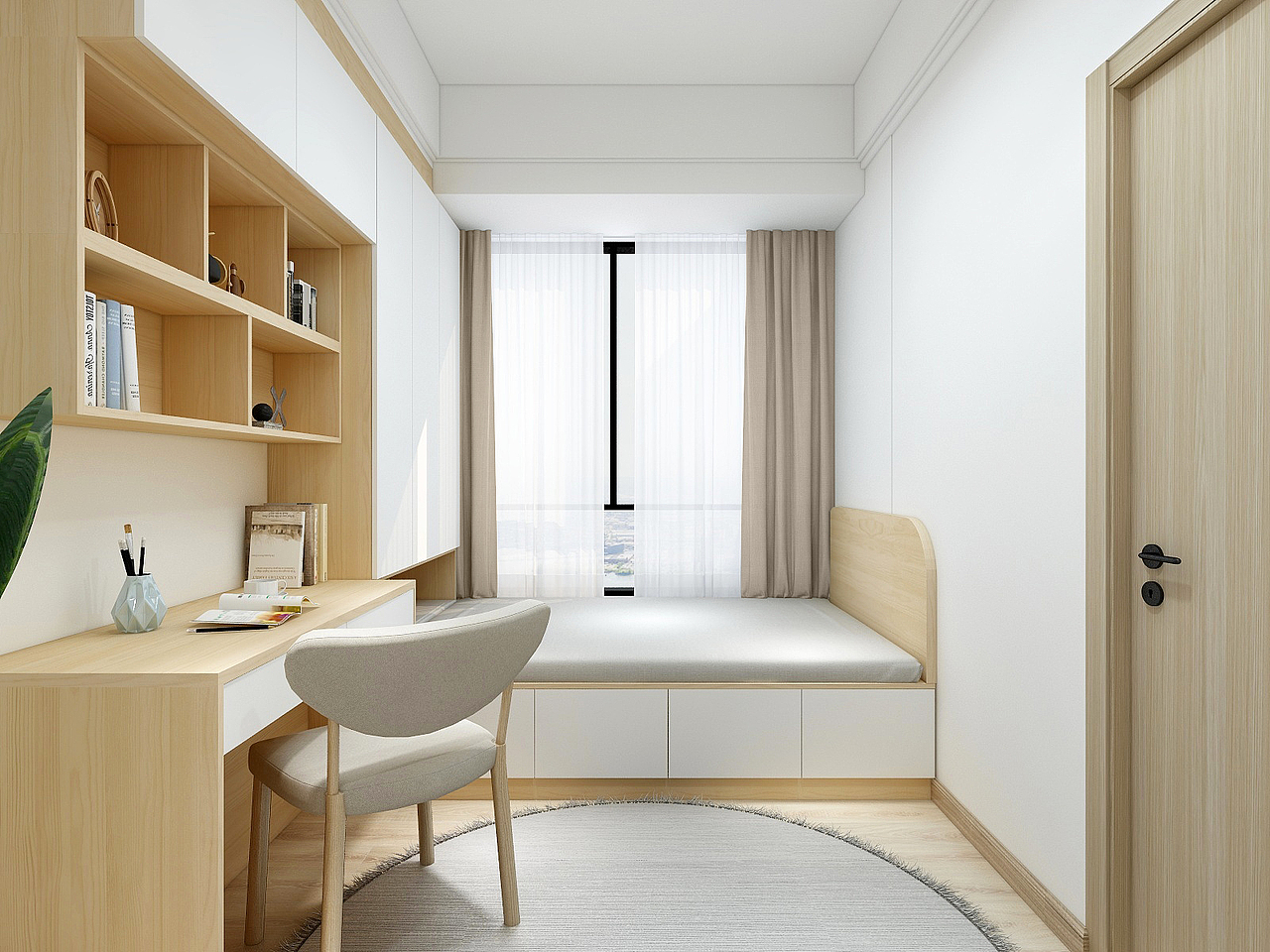 作为刚需房,家里有一间功能房那真的再合适不过了。家里有客人、朋友、亲戚、家人,有温度的长住短住的都为他们预留了位置。
当然,闲时作为一件书房、工作间、换季储物间来用,那也是稳稳的。<br>你说还有啥?