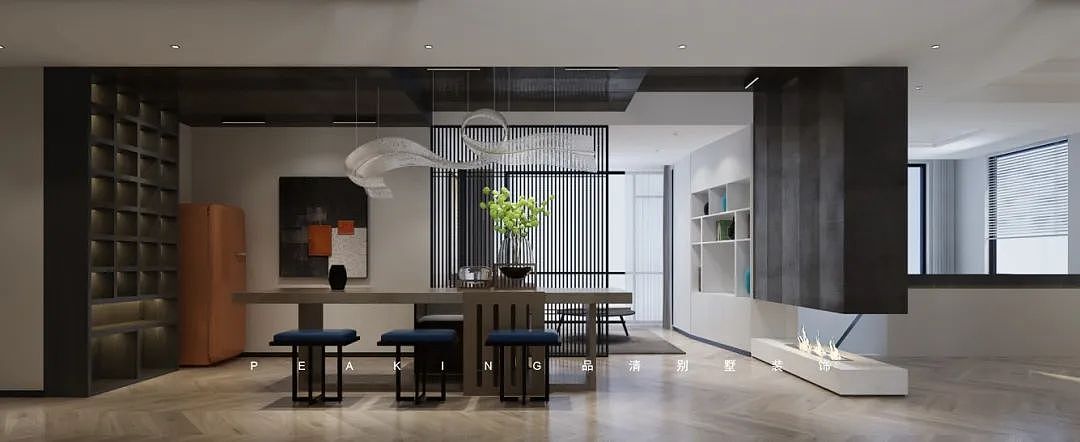 品清【实景】案例赏析| 385㎡现代简约--淡墨有山河