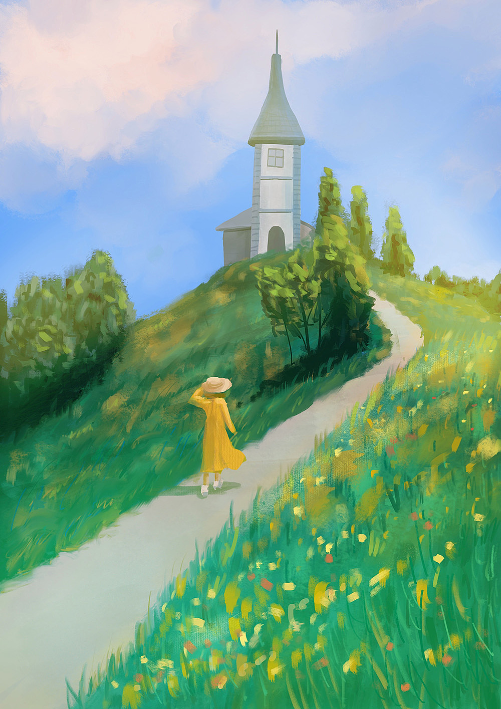 山上的风景（图ZMjkzNDc3MzI4） - 创作习作 - 站酷设计师画画猿原创素材 - 站酷ZCOOL