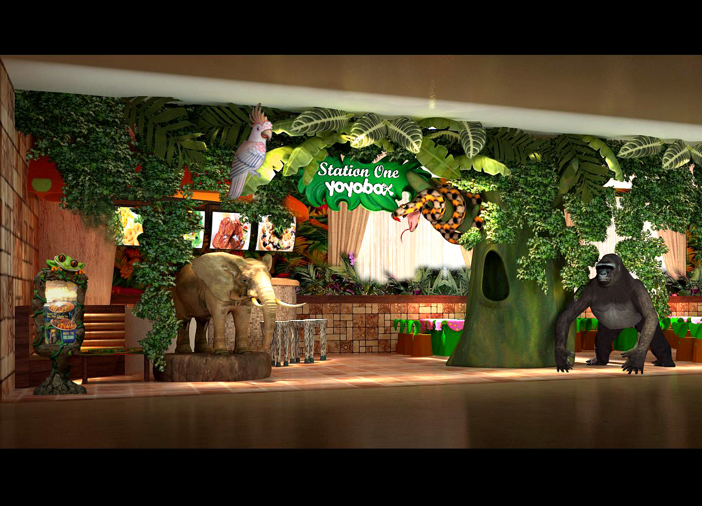 热带雨林风格主题餐厅设计|空间|家装设计|楠锅 - 原创作品 - 站酷 (z