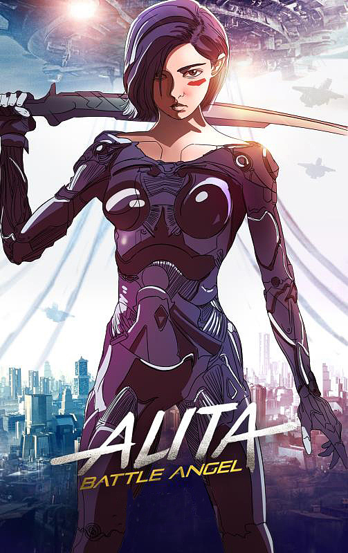 电影阿丽塔战斗天使人物海报创意