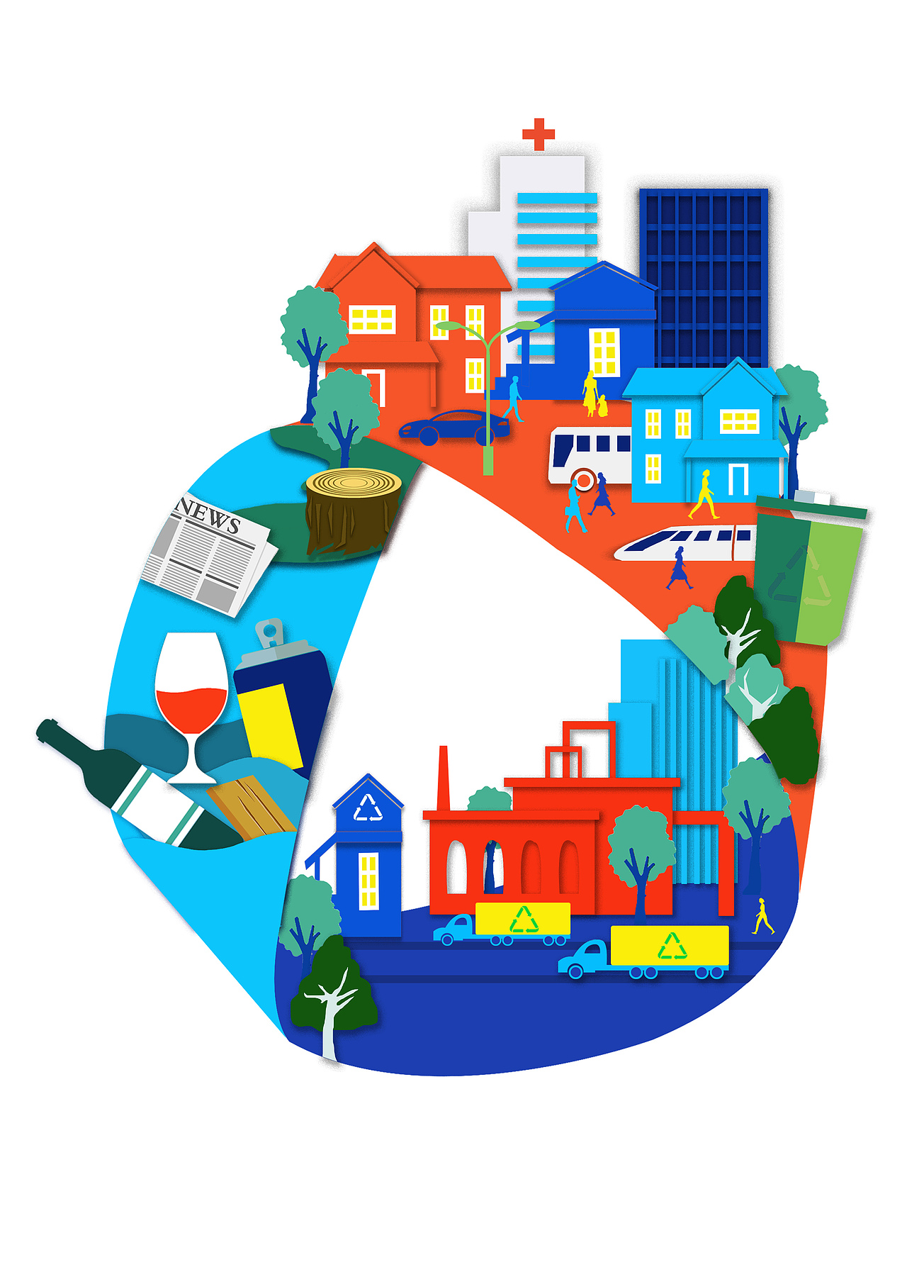 插图-垃圾分类（图ZMjMwMzc5MTQw） - 图案 - 站酷设计师骚年先锋队原创素材 - 站酷ZCOOL