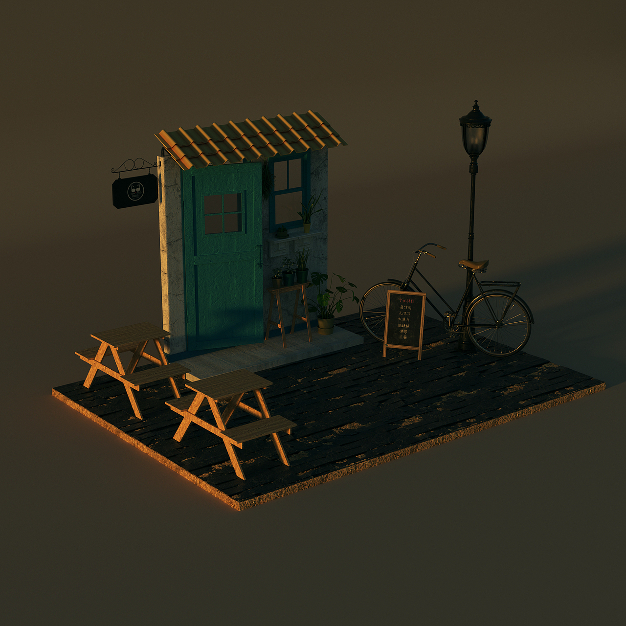 《每日一渲 - 5 - 【云邊有個小賣部】》（圖ZMjUzNTM3NjAw） - 動畫/影視 - 站酷設(shè)計師zw一天原創(chuàng)素材 - 站酷ZCOOL