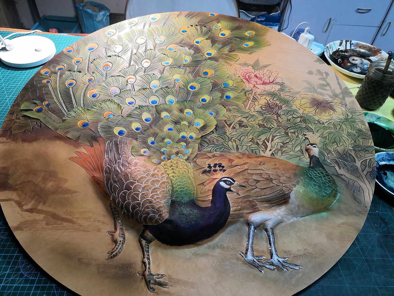 皮雕装饰画~~孟璐璐皮雕工作室出品