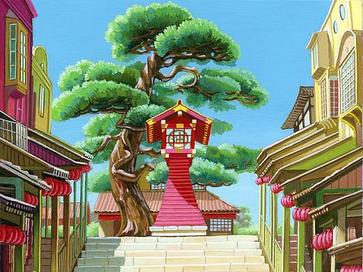 不透明水彩 |《千与千寻》场景 