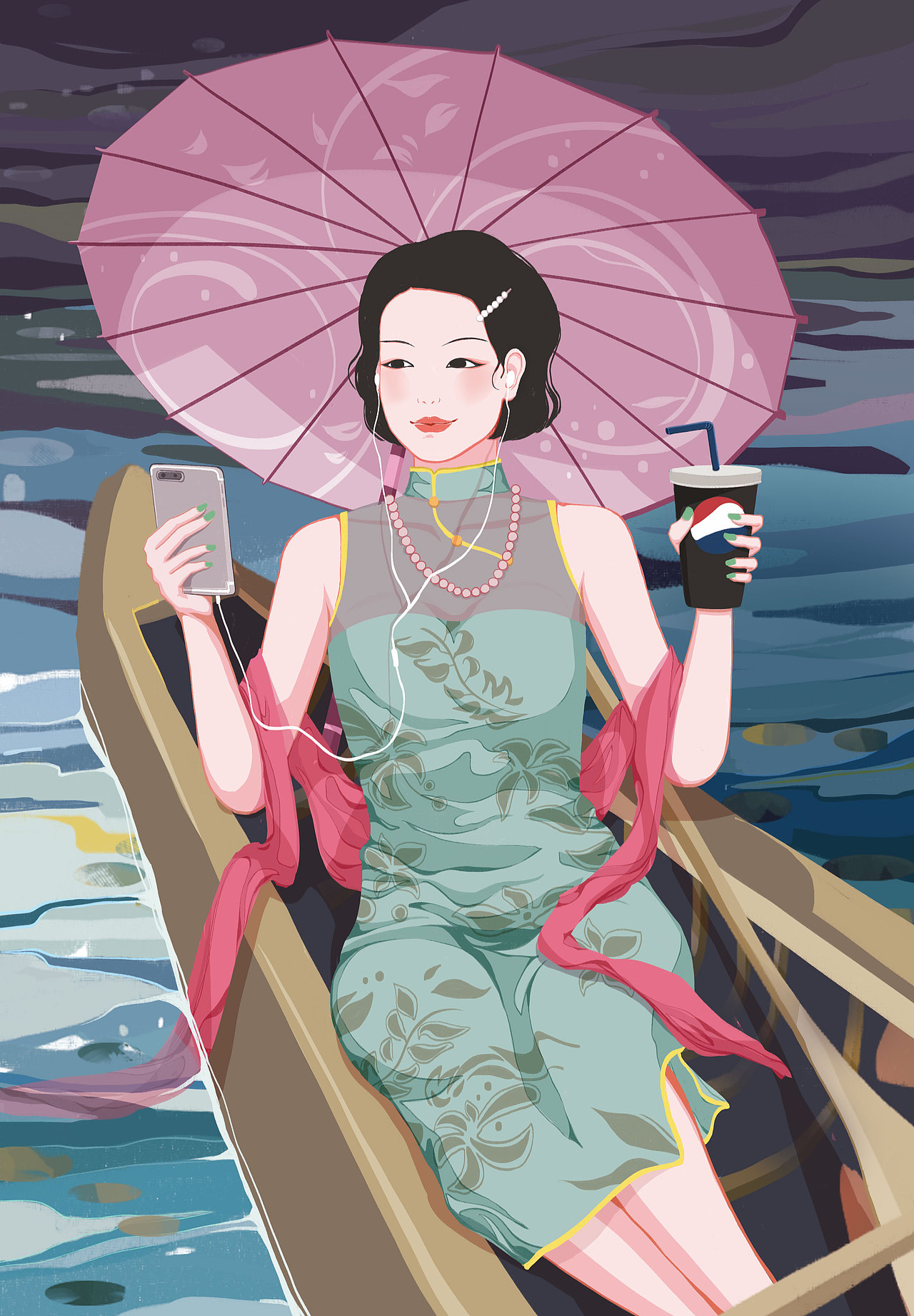 霽月-月份牌（圖ZMjI0ODE0ODk2） - 商業(yè)插畫 - 站酷設(shè)計師Yolly7原創(chuàng)素材 - 站酷ZCOOL