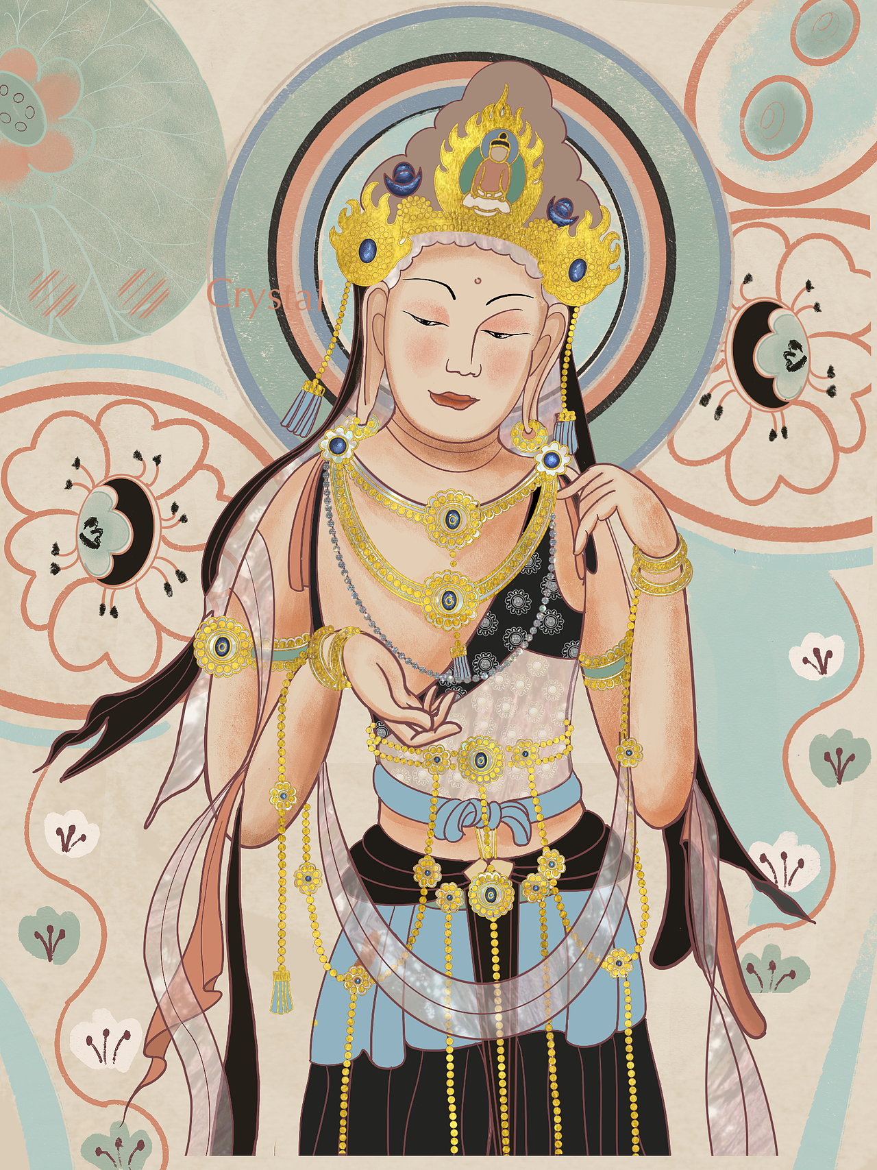 iPad敦煌壁画插画作品练习（图ZMjI1NzQ4MjUy） - 创作习作 - 站酷设计师小倔原创素材 - 站酷ZCOOL