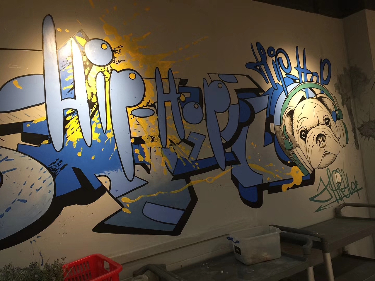 火锅店涂鸦墙体彩绘装饰.华铭智墙绘