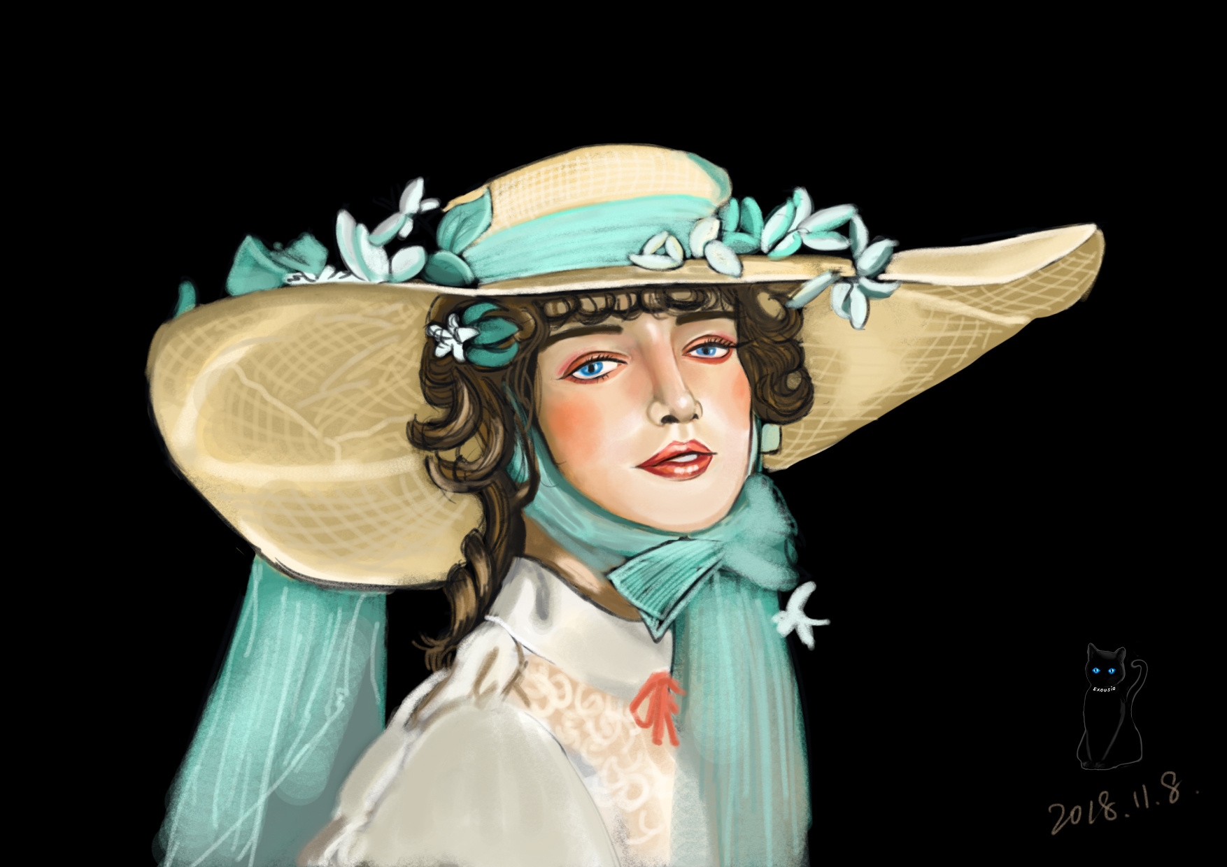 欧美风格女子绘画练习