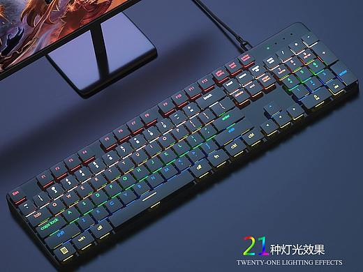 3C机械键盘详情页图建模渲染