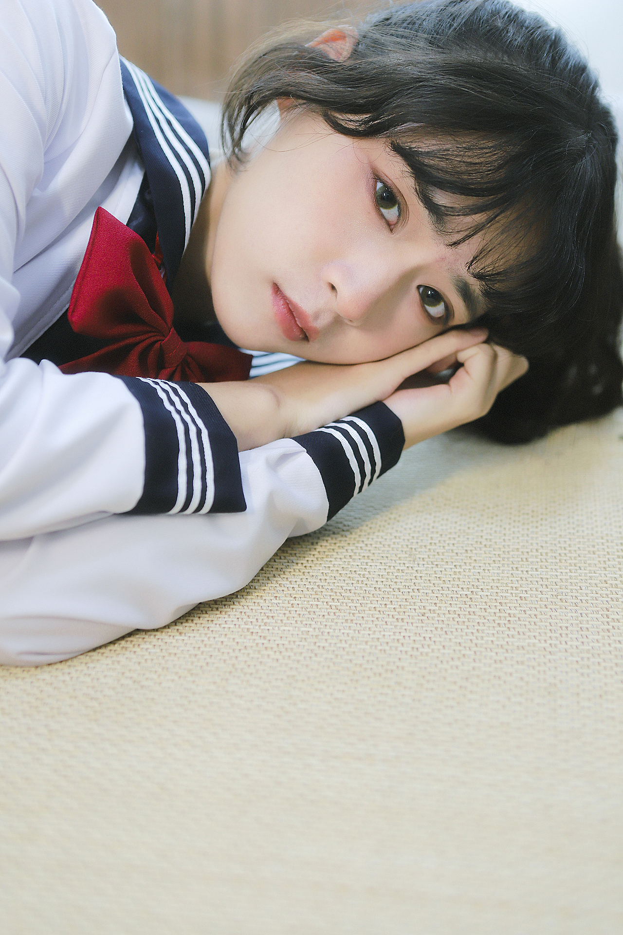 冬日室内写真下课后jk少女