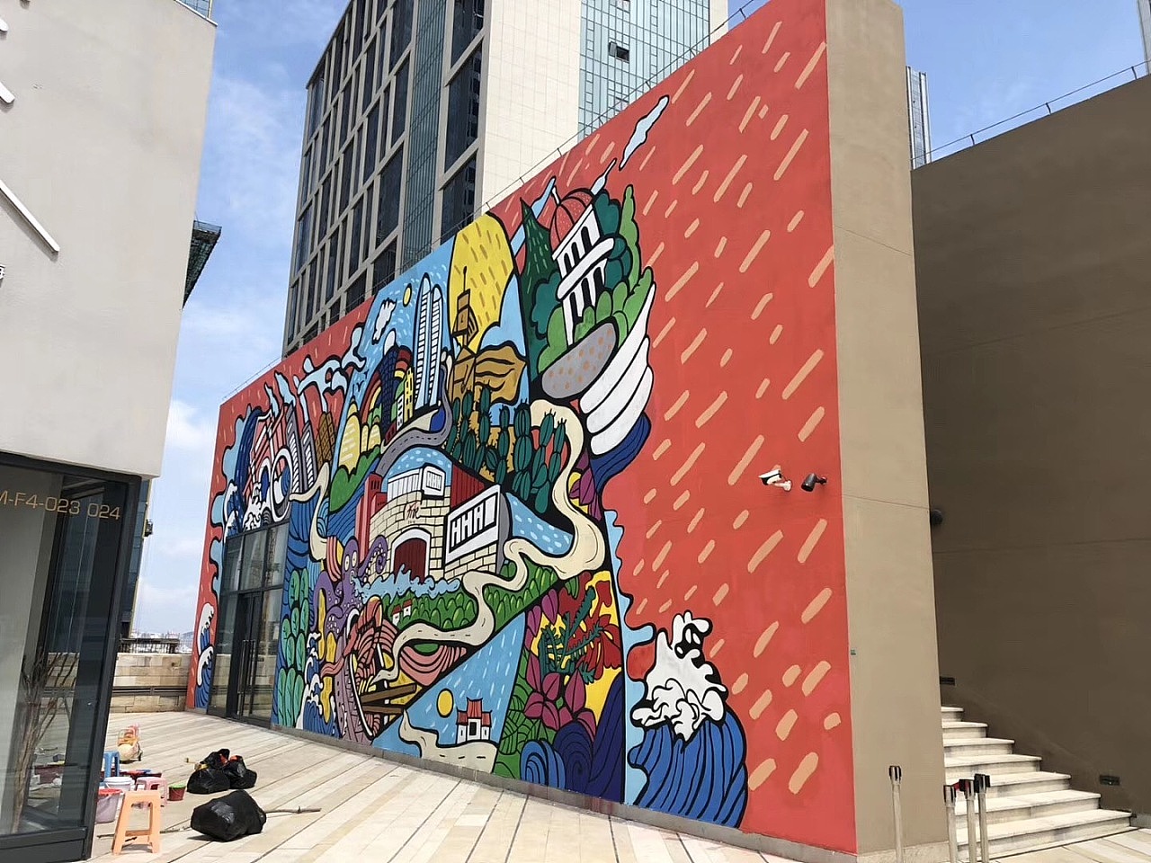 厦门城市地标墙壁彩绘
