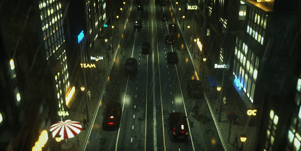 城市街道c4d/oc渲染 (附带图文教程,看完你也可以)