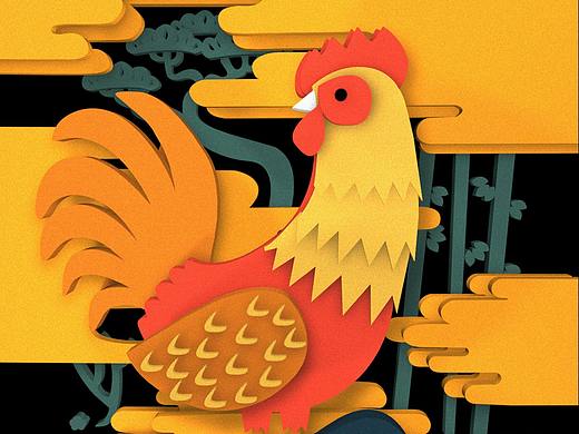 剪纸鸡