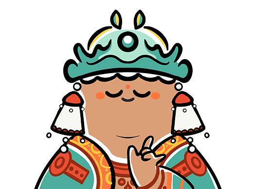 敦煌风格 八大菩萨及其坐骑