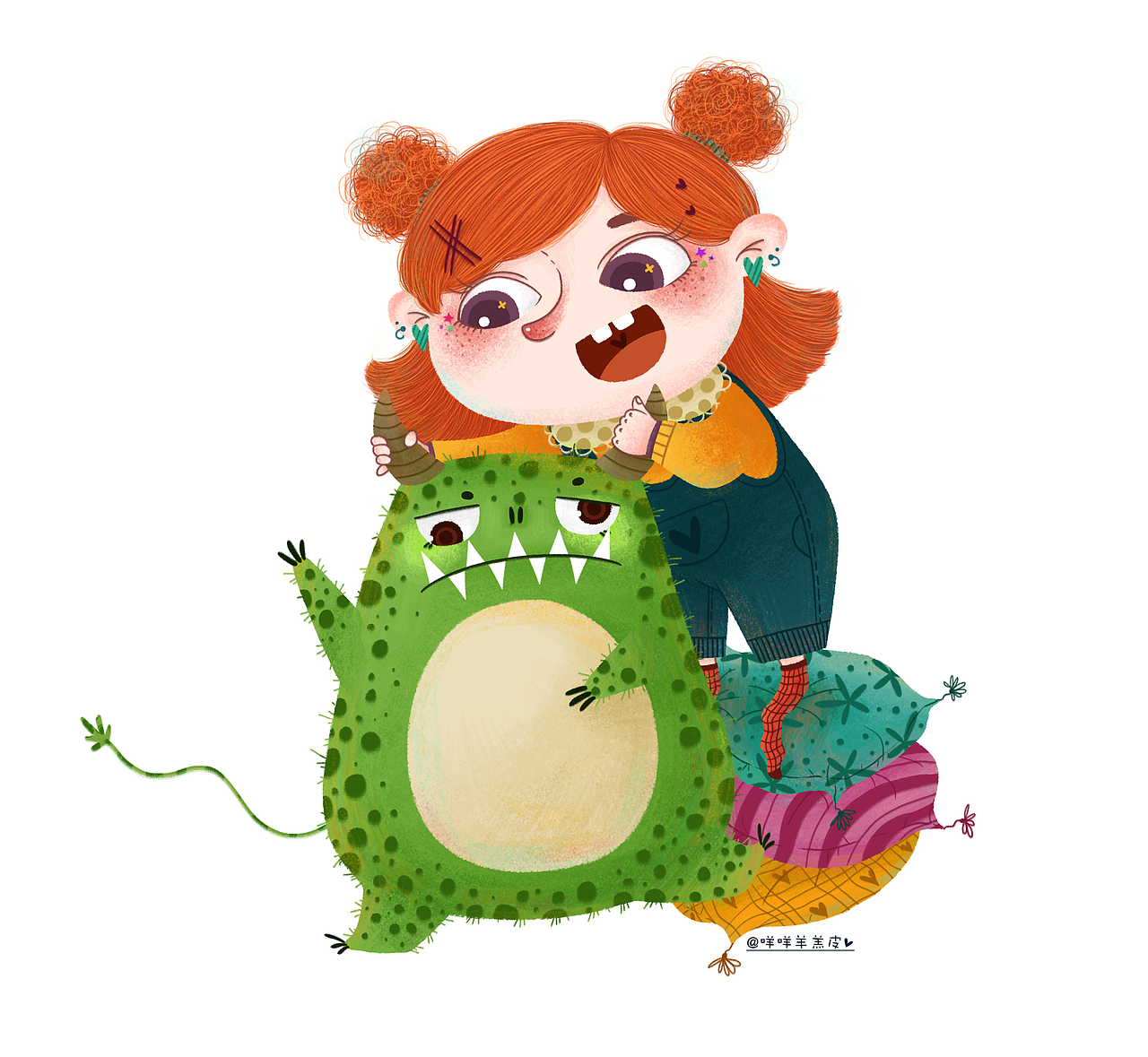 和小怪兽的日常（图ZMTg3ODYyMTY0） - 儿童插画 - 站酷设计师咩咩羊羔皮原创素材 - 站酷ZCOOL
