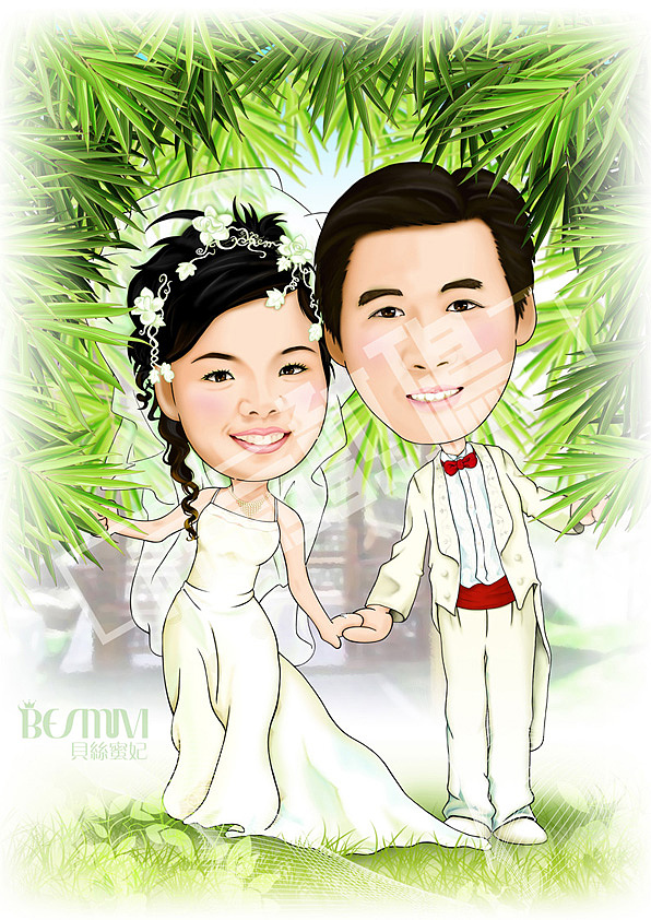 新婚人像漫画 Wedding Photo