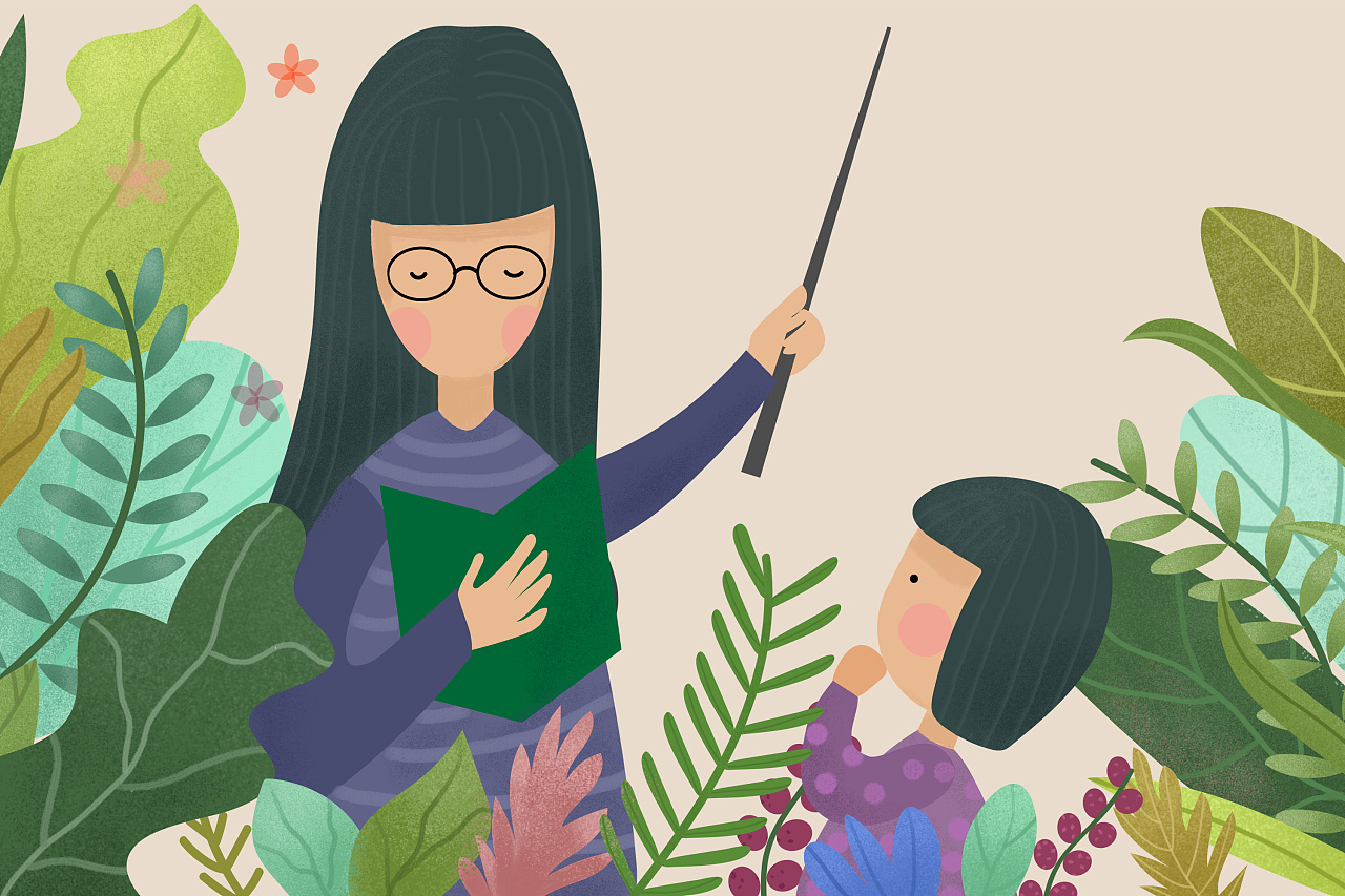 老师辛苦了|插画|商业插画|迷糊鱼q - 原创作品 - 站酷 (zcool)