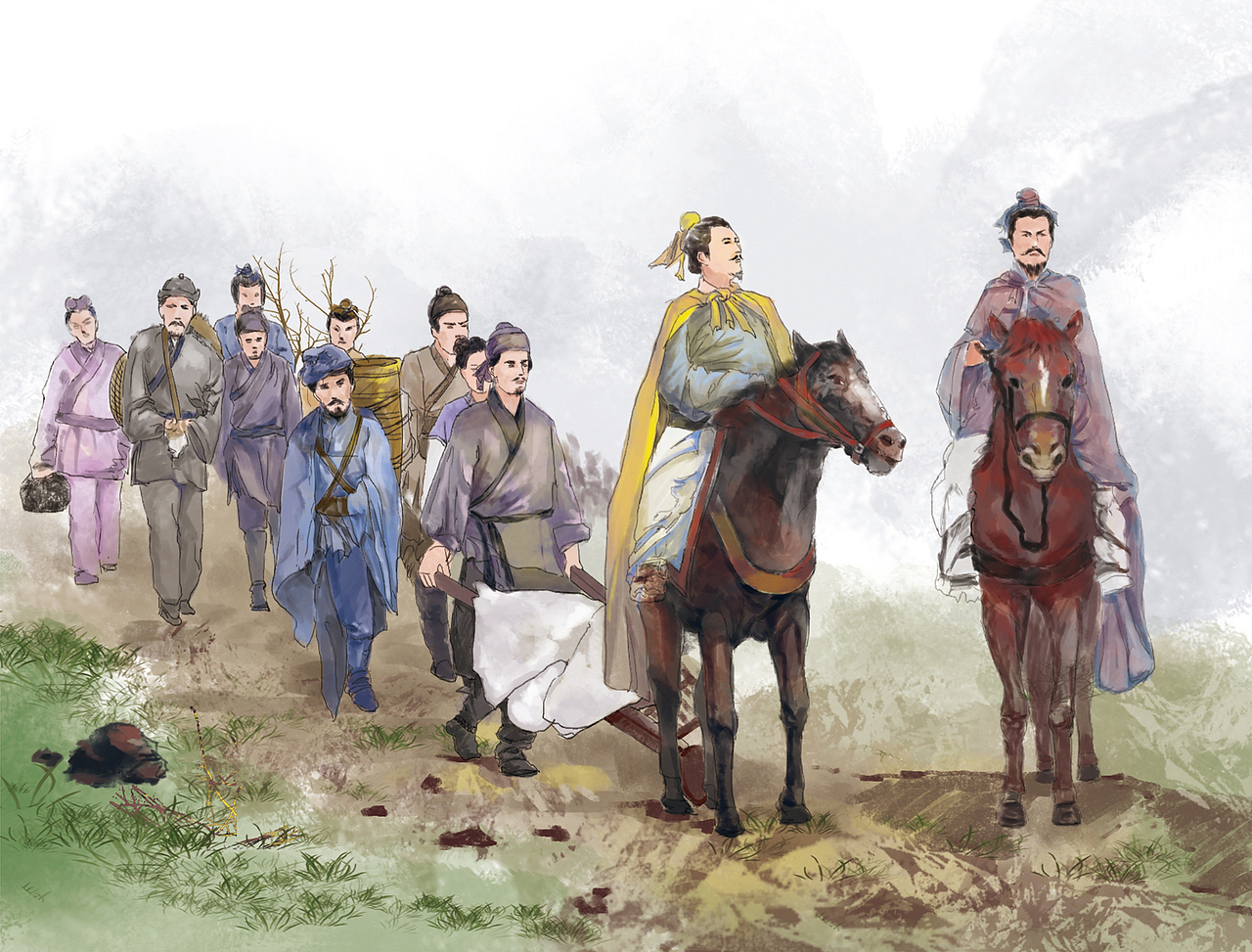 四大名著，《唐诗三百首》和《岳飞传》（图ZMTIwNzc0Mjk2） - 商业插画 - 站酷设计师天衣风扬原创素材 - 站酷ZCOOL