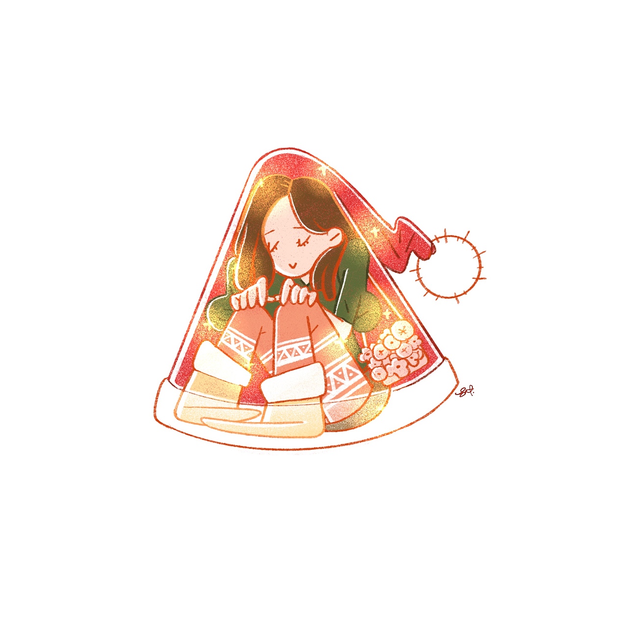 🎄圣诞2018🎄如何把女孩塞进some Christmas stuff（图ZMTM5Mjg0OTEy） - 商业插画 - 站酷设计师Haku_uko原创素材 - 站酷ZCOOL