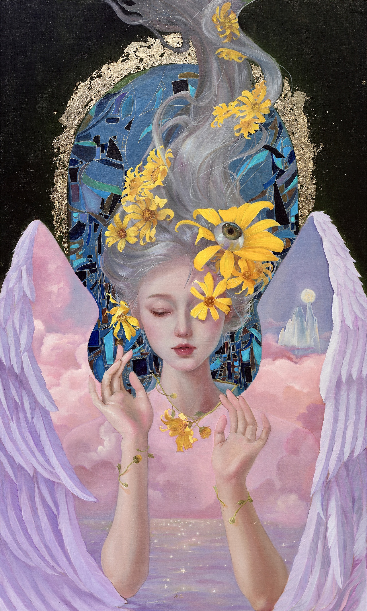 何水晶油画《一花一世界》（图ZMjM1MjQ4MDAw） - 绘画 - 站酷设计师何水晶原创素材 - 站酷ZCOOL