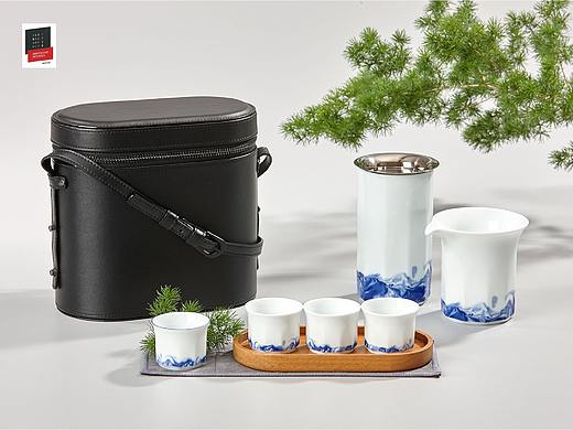 哲品  山海行· 雨拓｜羽白 旅行茶具套装