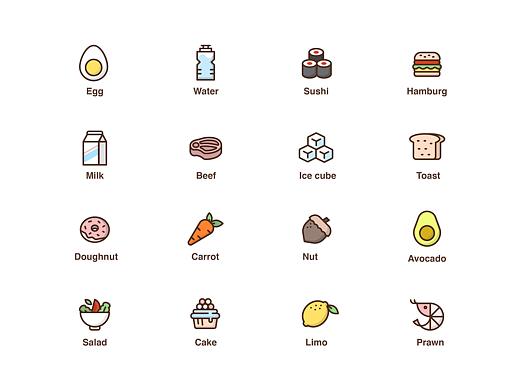一组关于食物的ICON（个人主页-ZMjkxMzc4NDg=） - 图标 - 站酷设计师xpp520520原创素材 - 站酷ZCOOL