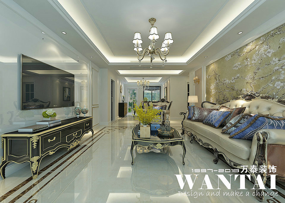 泰安鲁商中心167m²简欧风格装修效果图—设计师马文文