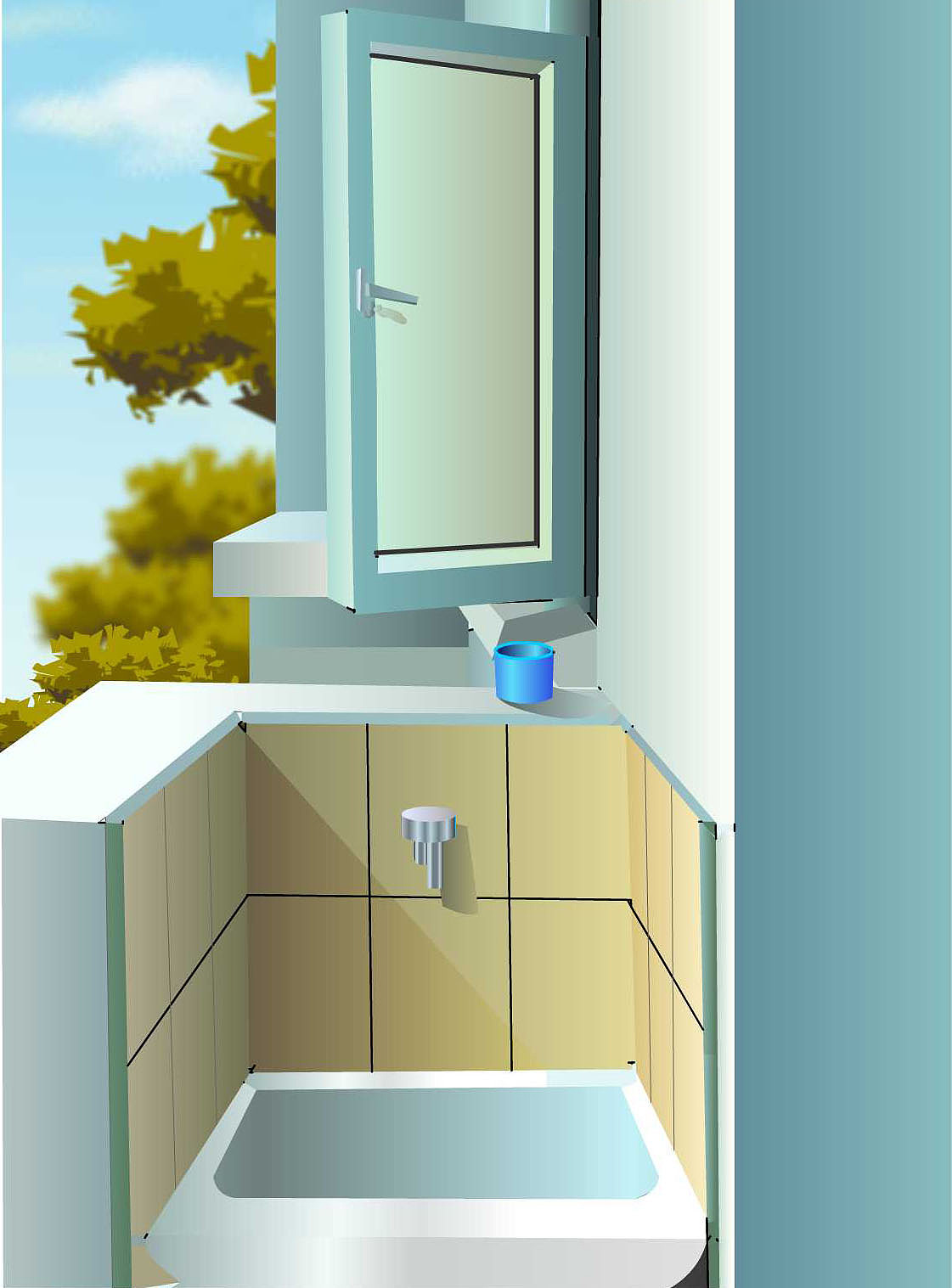 宿舍阳台（图ZNzI3MDYwMA==） - 新锐潮流插画 - 站酷设计师嘟嘟dy原创素材 - 站酷ZCOOL