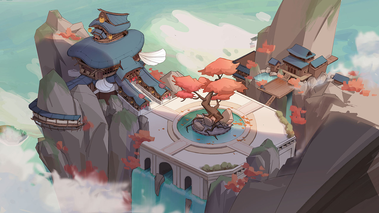 中国风单体建筑练习|插画|游戏原画|bobowong1006 - 原创作品 - 站酷