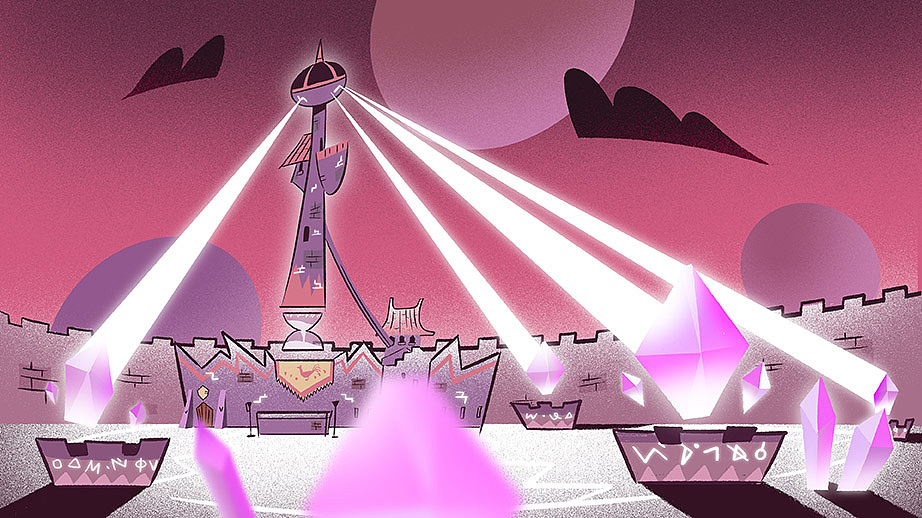 时间之塔被点亮,发出白光