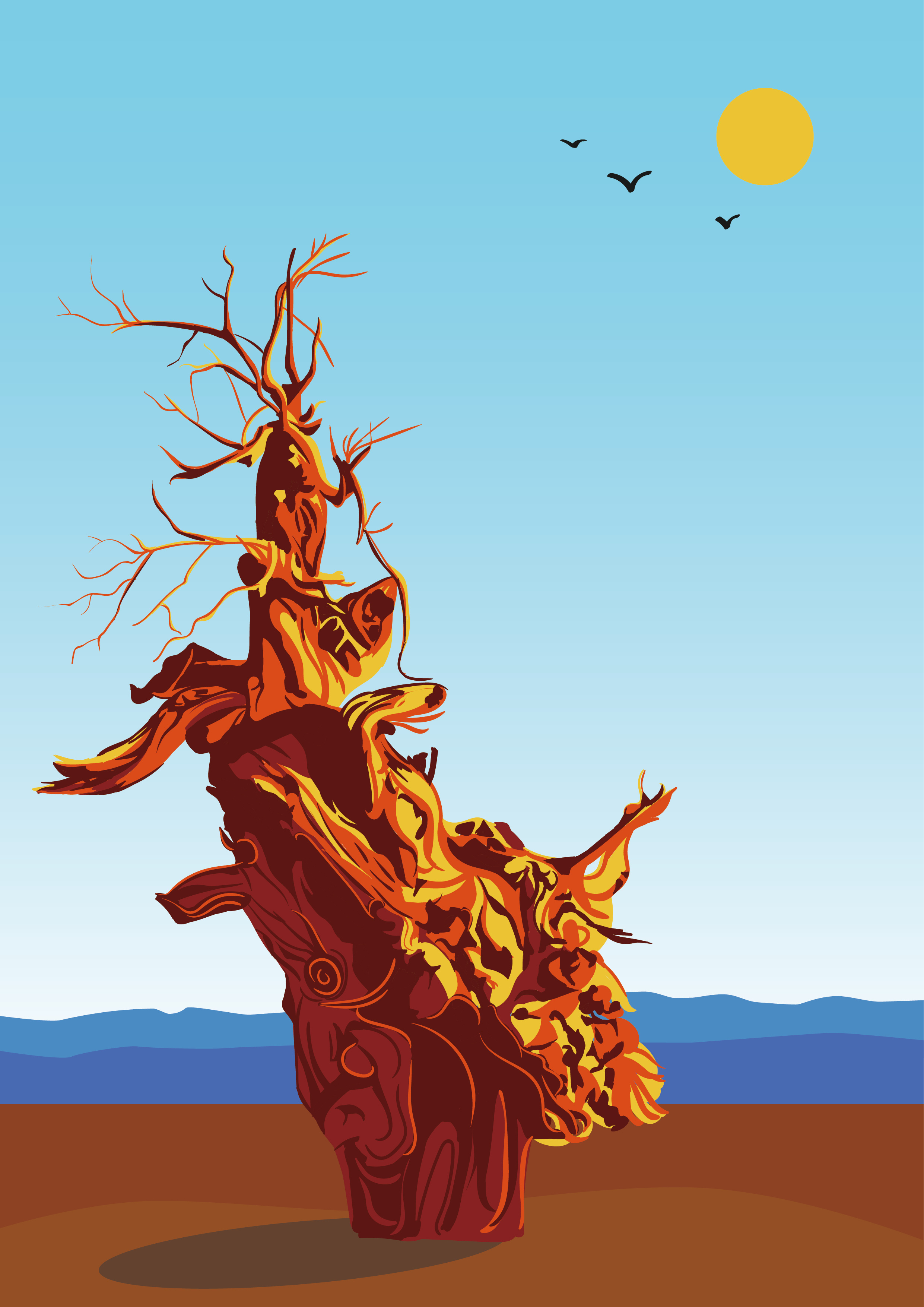 扁平风格树|插画|插画习作|兔芋泥 - 原创作品 - 站酷 (zcool)