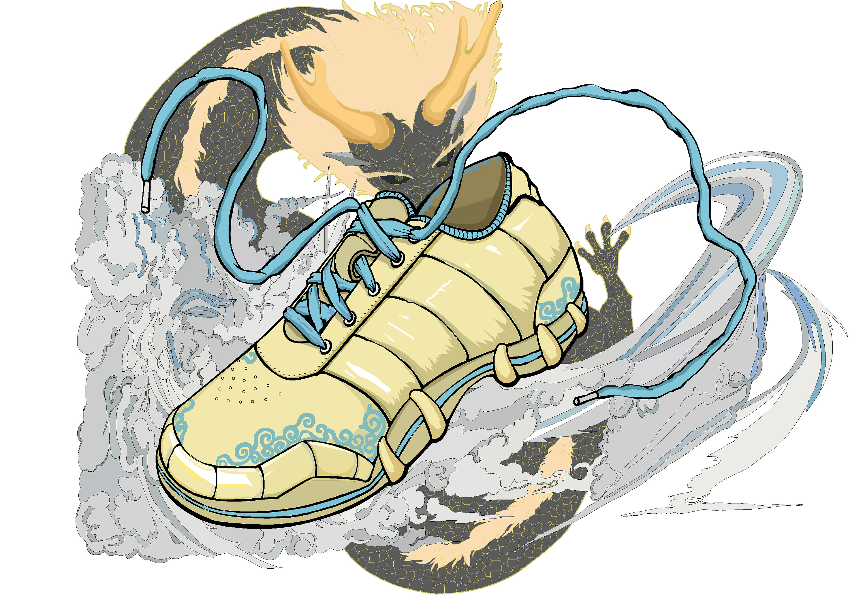 随堂作业 仿生鞋类设计——云从龙