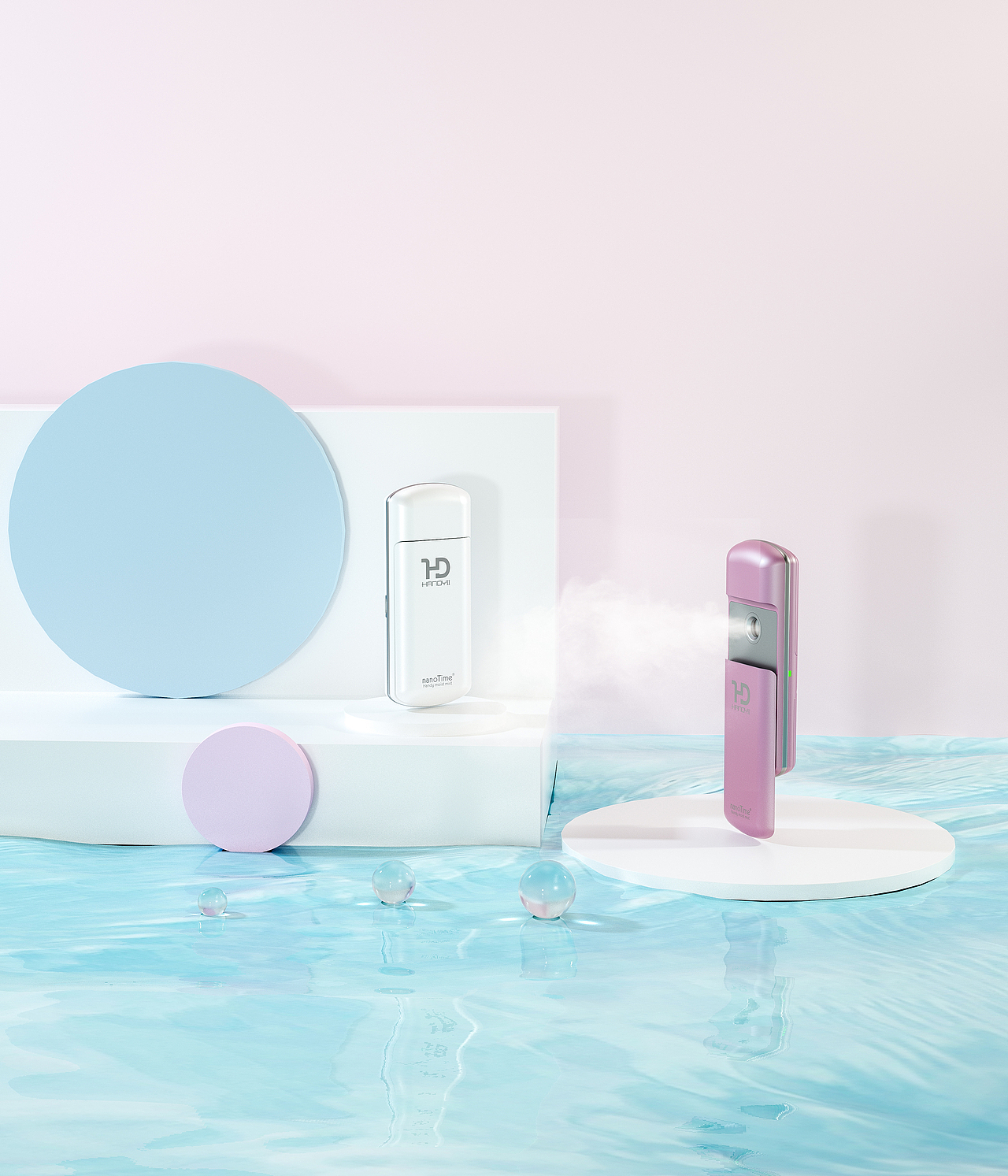 美容仪补水仪产品场景渲染合集