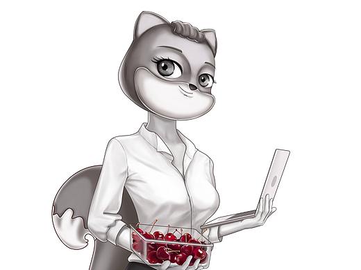 三只松鼠-车厘子干包装插画