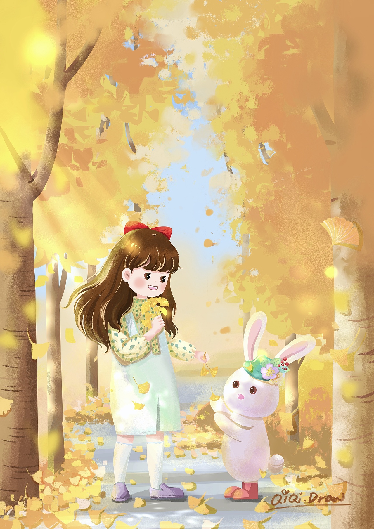 杏树把世界染成金黄色了