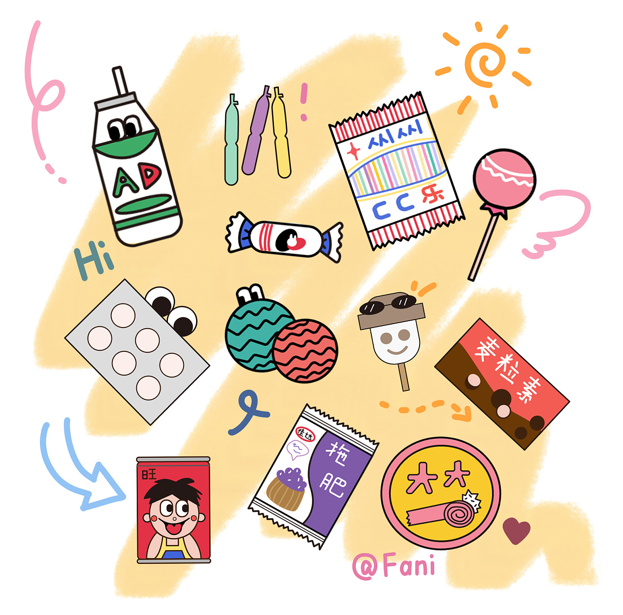 插画|童年零食铺|插画|创作习作|兔兔爱次饭 - 原创作品 - 站酷