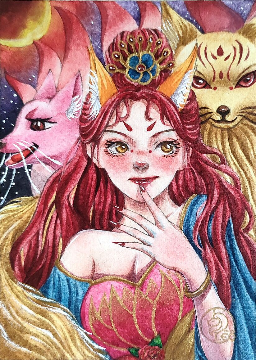 原创《冥界》水彩插画作品（图ZMzQ5OTA3NDI0） - 商业插画 - 站酷设计师小芹菜来咯原创素材 - 站酷ZCOOL