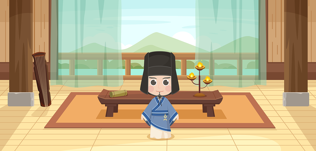 儿童插画古代场景