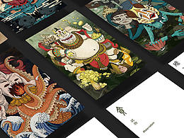 整理毕业设计插画 -《子不语》系列之贪、怒、碌