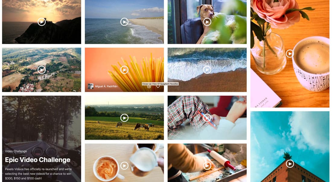pexels是由网络和视频社区共享的免费视频资源集合的站点.