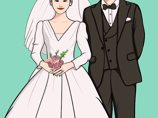 婚纱照手绘