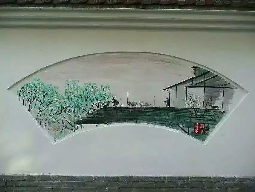 蜀绘壁画作品-乡村文化墙（图ZMTE3NTA2MDY0） - 建筑设计 - 站酷设计师蜀绘壁画原创素材 - 站酷ZCOOL
