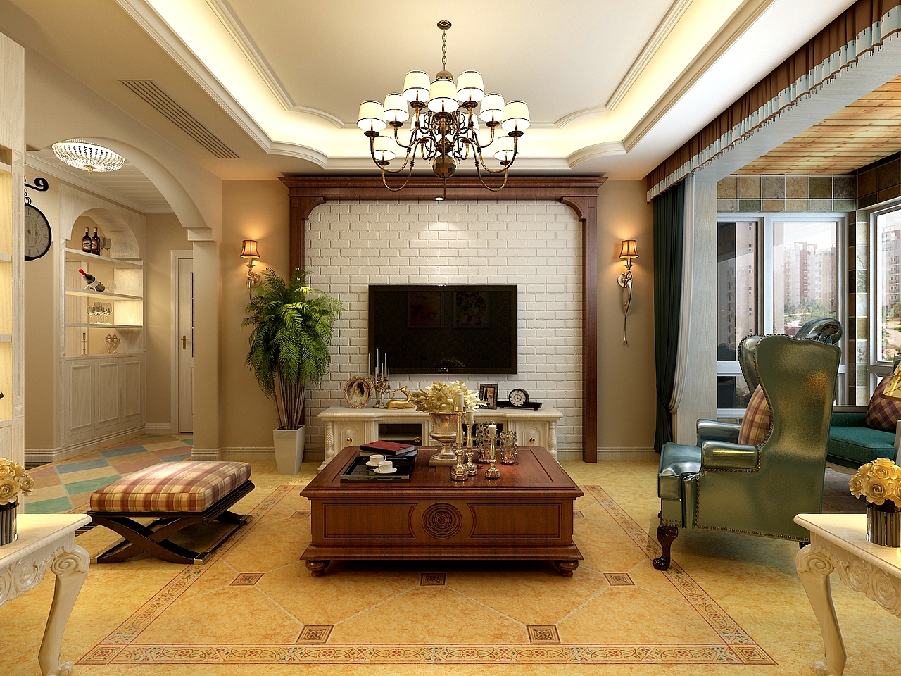 【保定金舍装饰】未来花郡138平简欧风格效果图