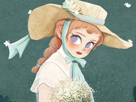 #花系小姐姐插画